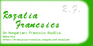 rozalia francsics business card